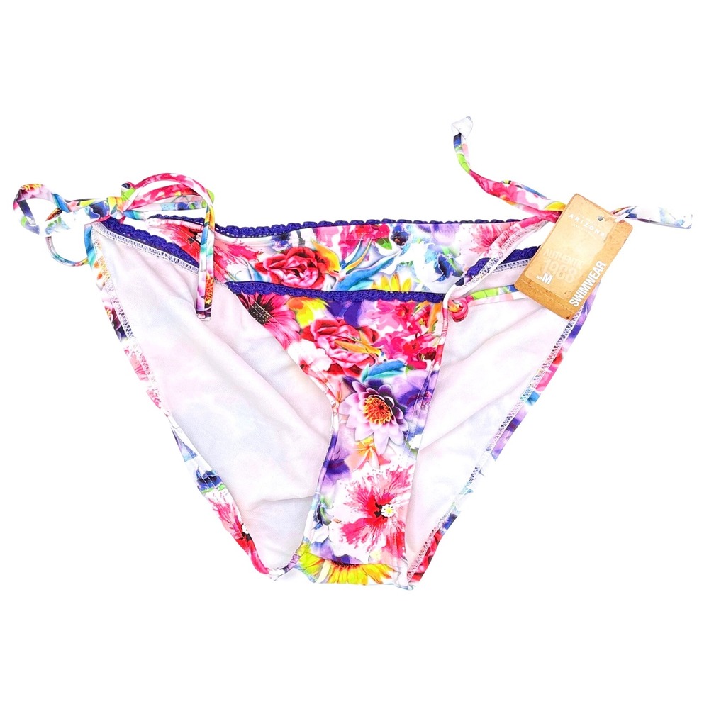 Arizona Floral Bikini Bottom Tie‎ Side Women's Medium NWT Colorful Cute Swimwear